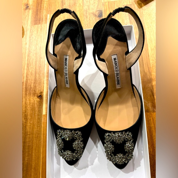 Manolo Blahnik black high heels silk - Picture 1 of 6